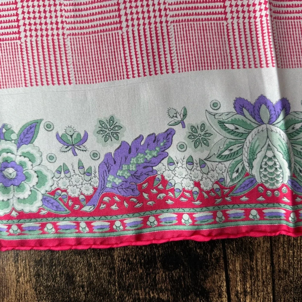SAKS Fifth Avenue Paisley Checkered Floral Scarf